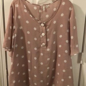 Light pink polka dot top